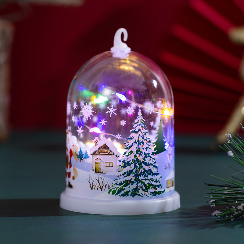 Lumivale | Farol navideño LED con paisaje invernal iluminado bajo una cúpula