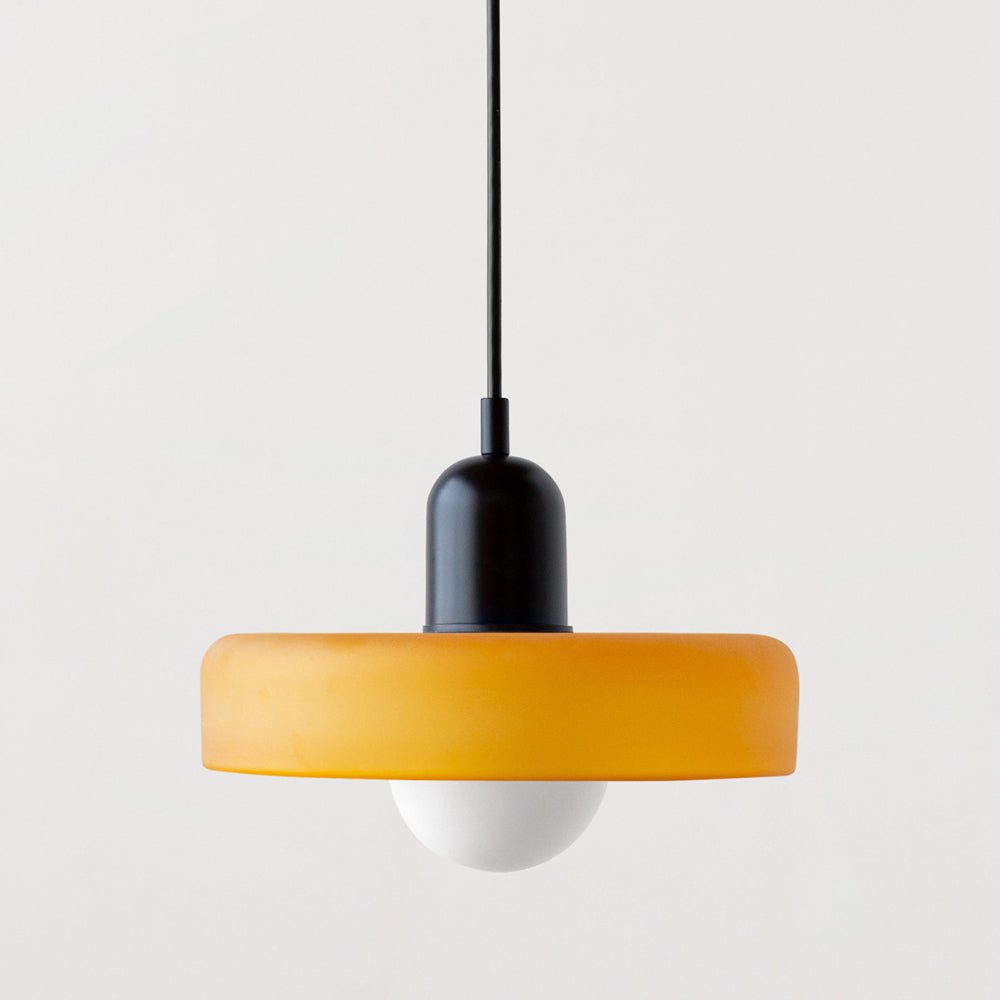 Lunari Halo | Lampada a sospensione in vetro colorato in stile Bauhaus