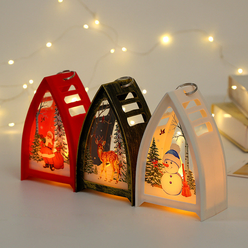 Glimara | Farol decorativo navideño con motivo invernal iluminado
