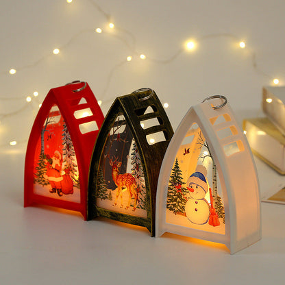 Glimara | Farol decorativo navideño con motivo invernal iluminado