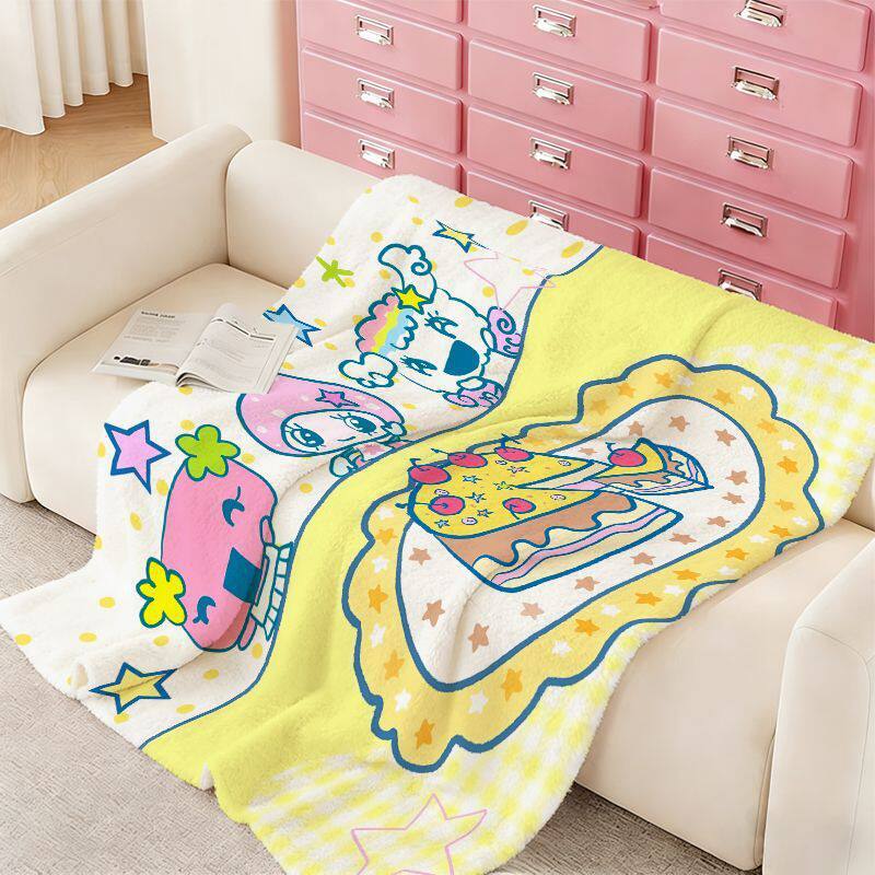 Kuschini | Plush Throw Blanket with Playful Cartoon Print, Machine Washable