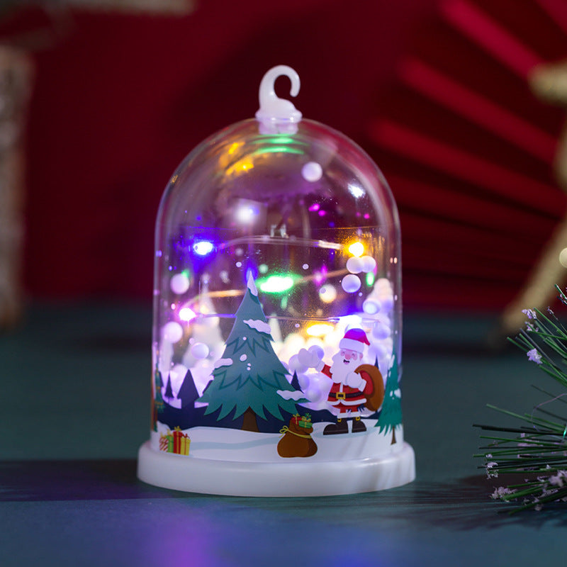 Lumivale | Farol navideño LED con paisaje invernal iluminado bajo una cúpula