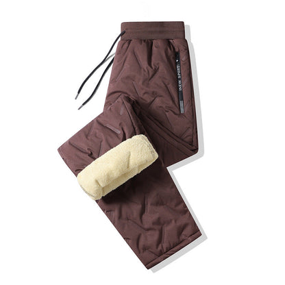 Fleevra | Pantaloni termici con fodera in pile, idrorepellenti, 2 tasche con cerniera