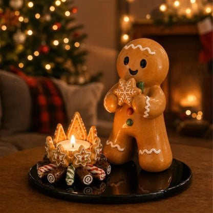 Klausino | Figura de Papá Noel decorativa y portavelas para la repisa de la chimenea