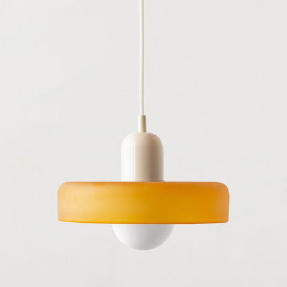 Lunari Halo | Lampada a sospensione in vetro colorato in stile Bauhaus