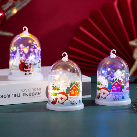 Lumivale | LED-Weihnachtslaterne mit beleuchteter Winterlandschaft unter Kuppel