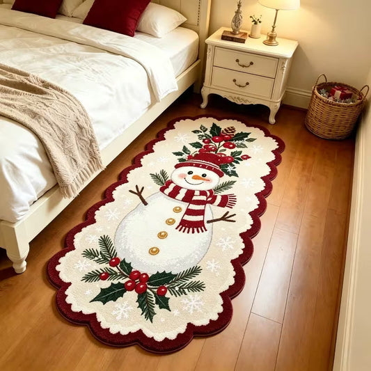 Ruvenna | Weihnachtlicher Teppichläufer aus Polyester mit Wintermotiven