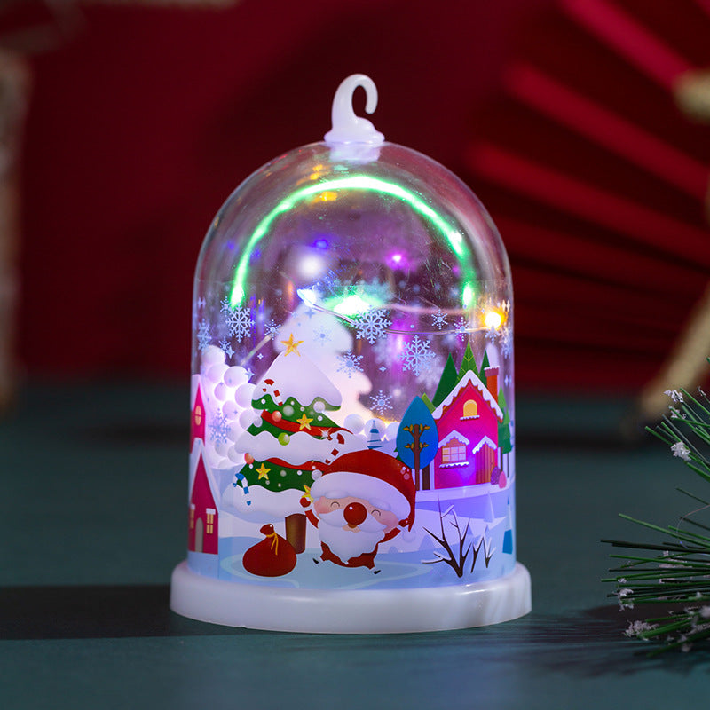 Lumivale | Farol navideño LED con paisaje invernal iluminado bajo una cúpula