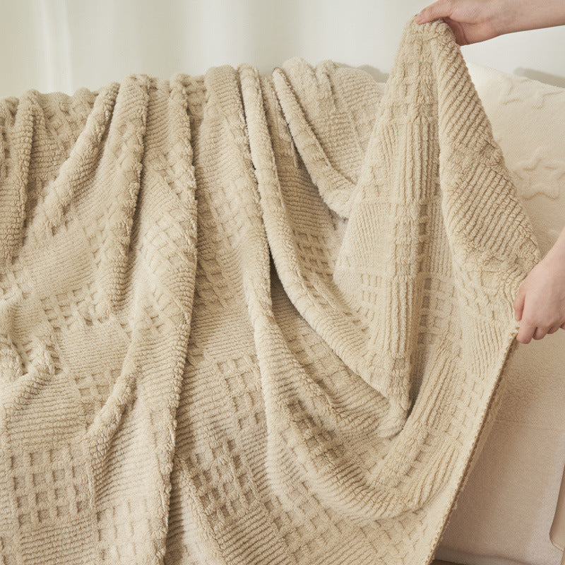 Waffira | Coperta avvolgente in peluche con motivo a nido d’ape, in 3 misure, lavabile in lavatrice