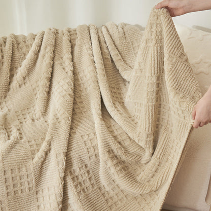 Waffira | Coperta avvolgente in peluche con motivo a nido d’ape, in 3 misure, lavabile in lavatrice