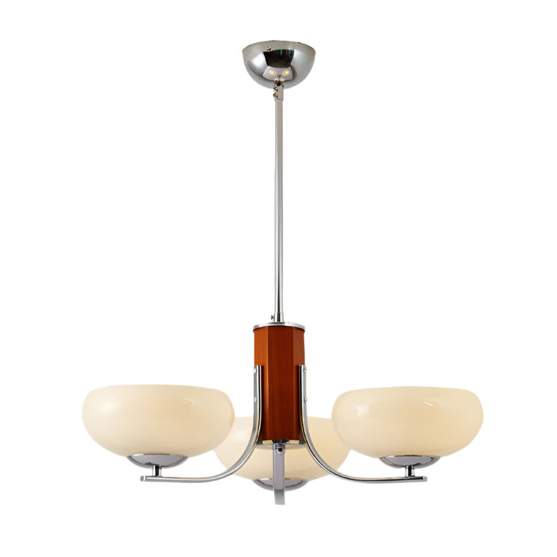 Lunaro | Lampada a sospensione Bauhaus con 3/5 paralumi in vetro opalino