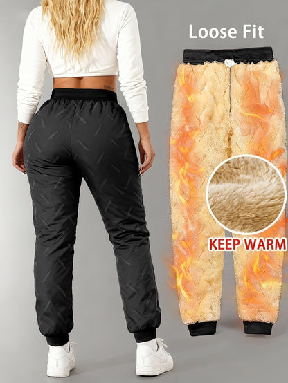 Fleevra | Pantaloni termici con fodera in pile, idrorepellenti, 2 tasche con cerniera