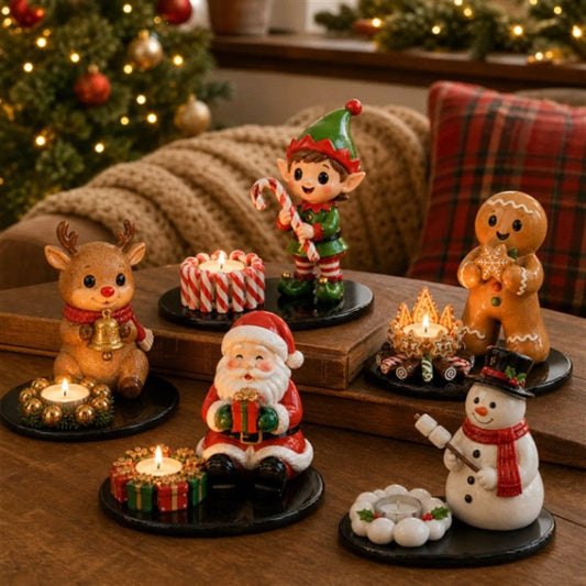 Klausino | Weihnachtsmann Figur als Deko und Kerzenhalter für den Kaminsims