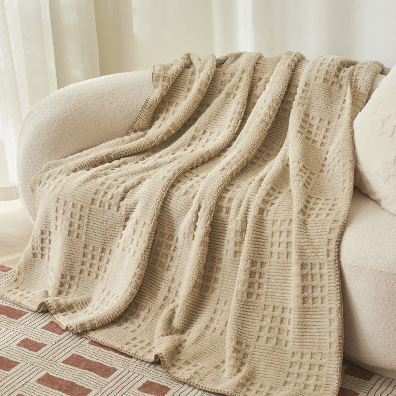 Waffira | Coperta avvolgente in peluche con motivo a nido d’ape, in 3 misure, lavabile in lavatrice