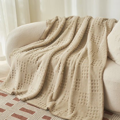 Waffira | Coperta avvolgente in peluche con motivo a nido d’ape, in 3 misure, lavabile in lavatrice