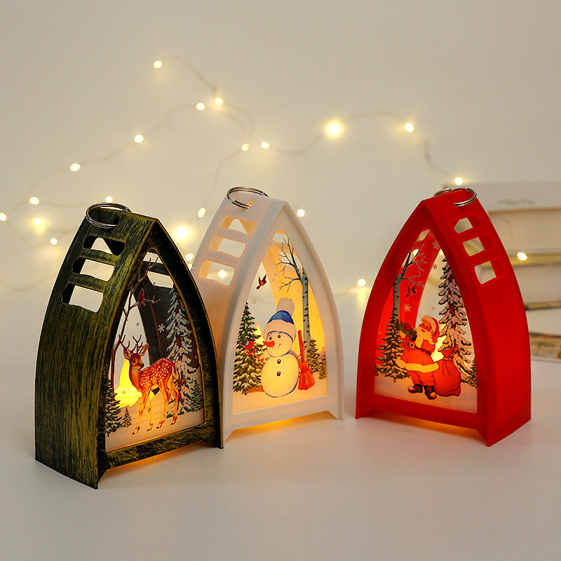 Glimara | Farol decorativo navideño con motivo invernal iluminado