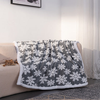 Brehn | manta acogedora navideña con copos de nieve, 127 × 150 cm, lavable