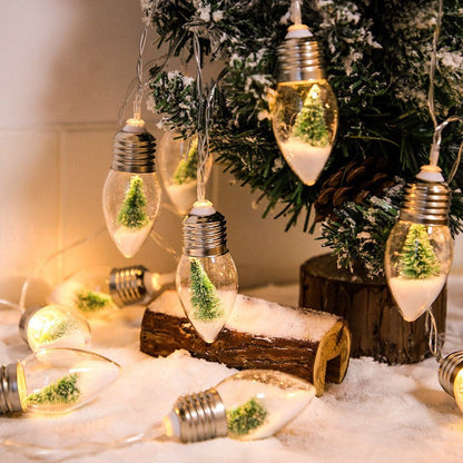Bulbetta | Lichterkette mit Weihnachtsfiguren in Glühbirnen, USB, 1 m