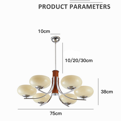 Lunaro | Lampada a sospensione Bauhaus con 3/5 paralumi in vetro opalino