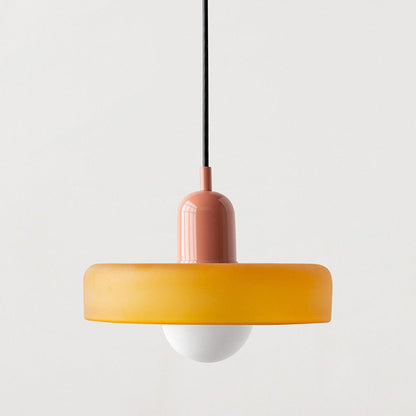 Lunari Halo | Lampada a sospensione in vetro colorato in stile Bauhaus