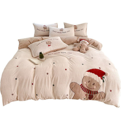 Lebrina | Weihnachtsbettwäsche mit Lebkuchenmotiv und Stickdetails aus Baumwolle