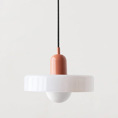 Lunari Halo | Lampada a sospensione in vetro colorato in stile Bauhaus