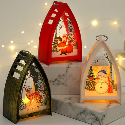 Glimara | Farol decorativo navideño con motivo invernal iluminado