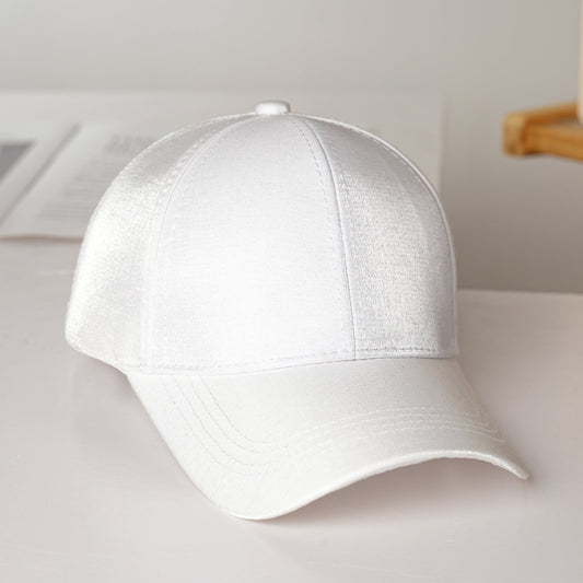 Damen Sportliche Satin Baseballmütze Bowlift