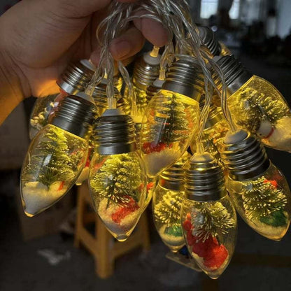 Bulbetta | Lichterkette mit Weihnachtsfiguren in Glühbirnen, USB, 1 m