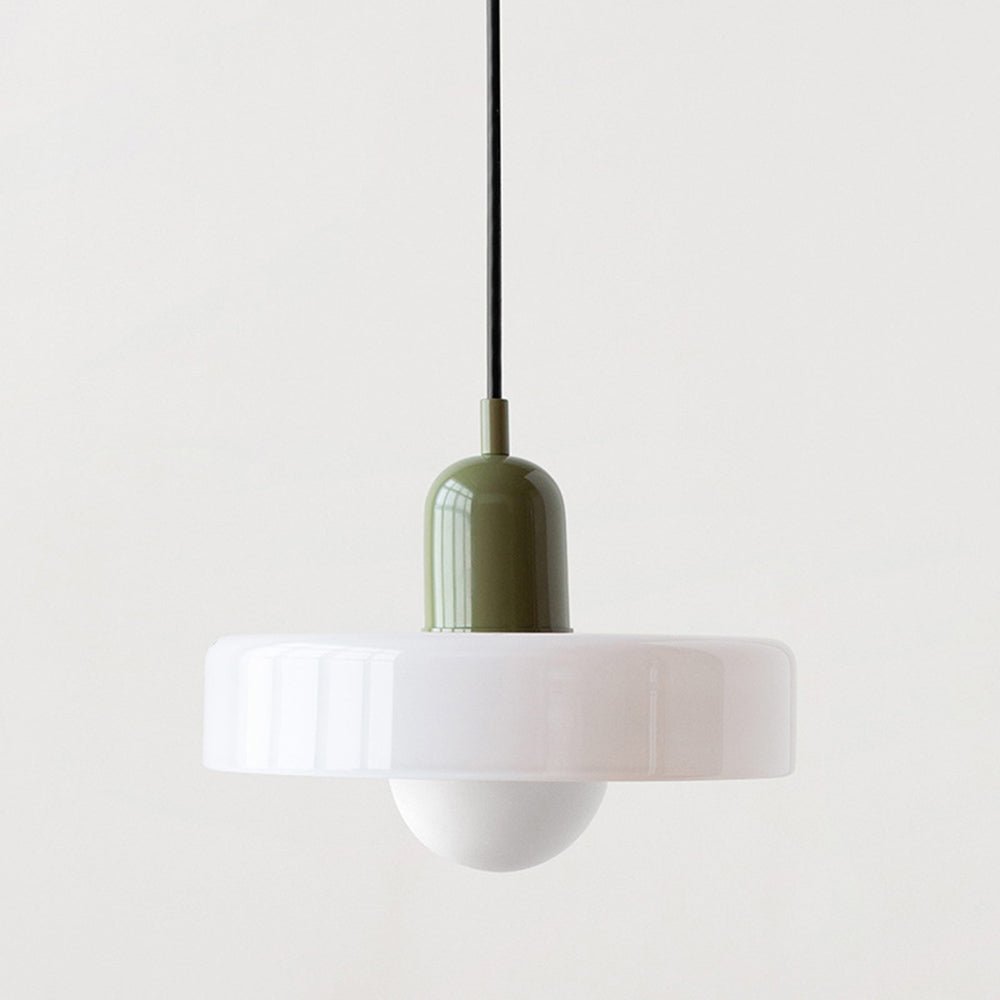 Lunari Halo | Lampada a sospensione in vetro colorato in stile Bauhaus