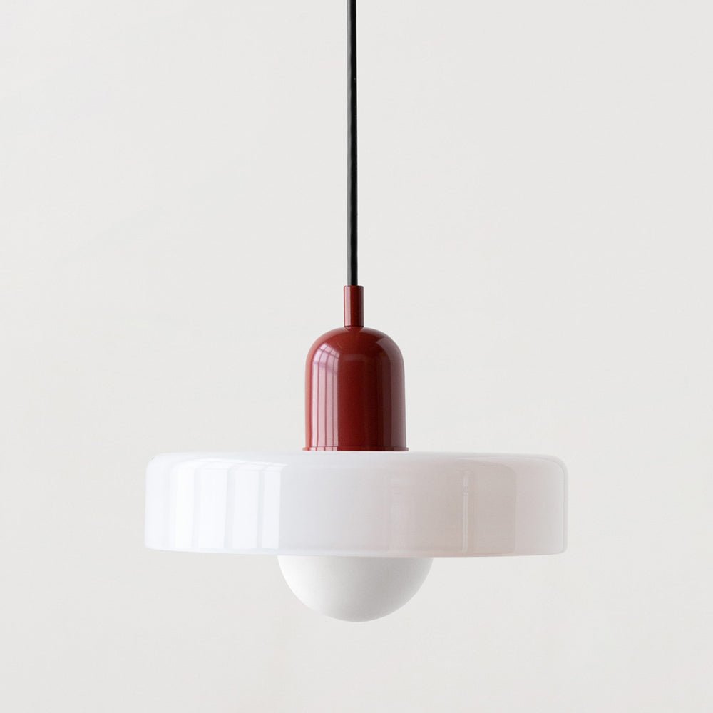 Lunari Halo | Lampada a sospensione in vetro colorato in stile Bauhaus