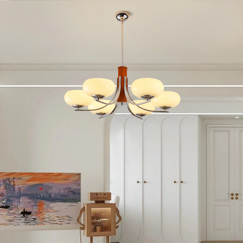 Lunaro | Lampada a sospensione Bauhaus con 3/5 paralumi in vetro opalino