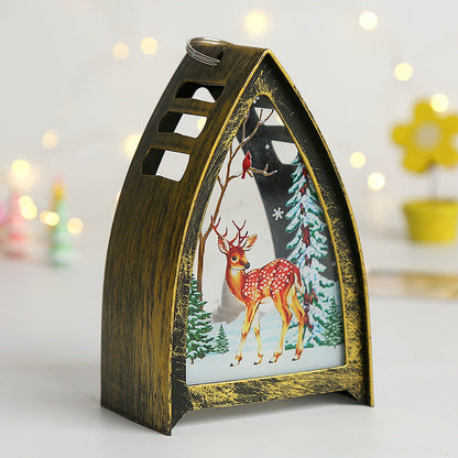 Glimara | Farol decorativo navideño con motivo invernal iluminado