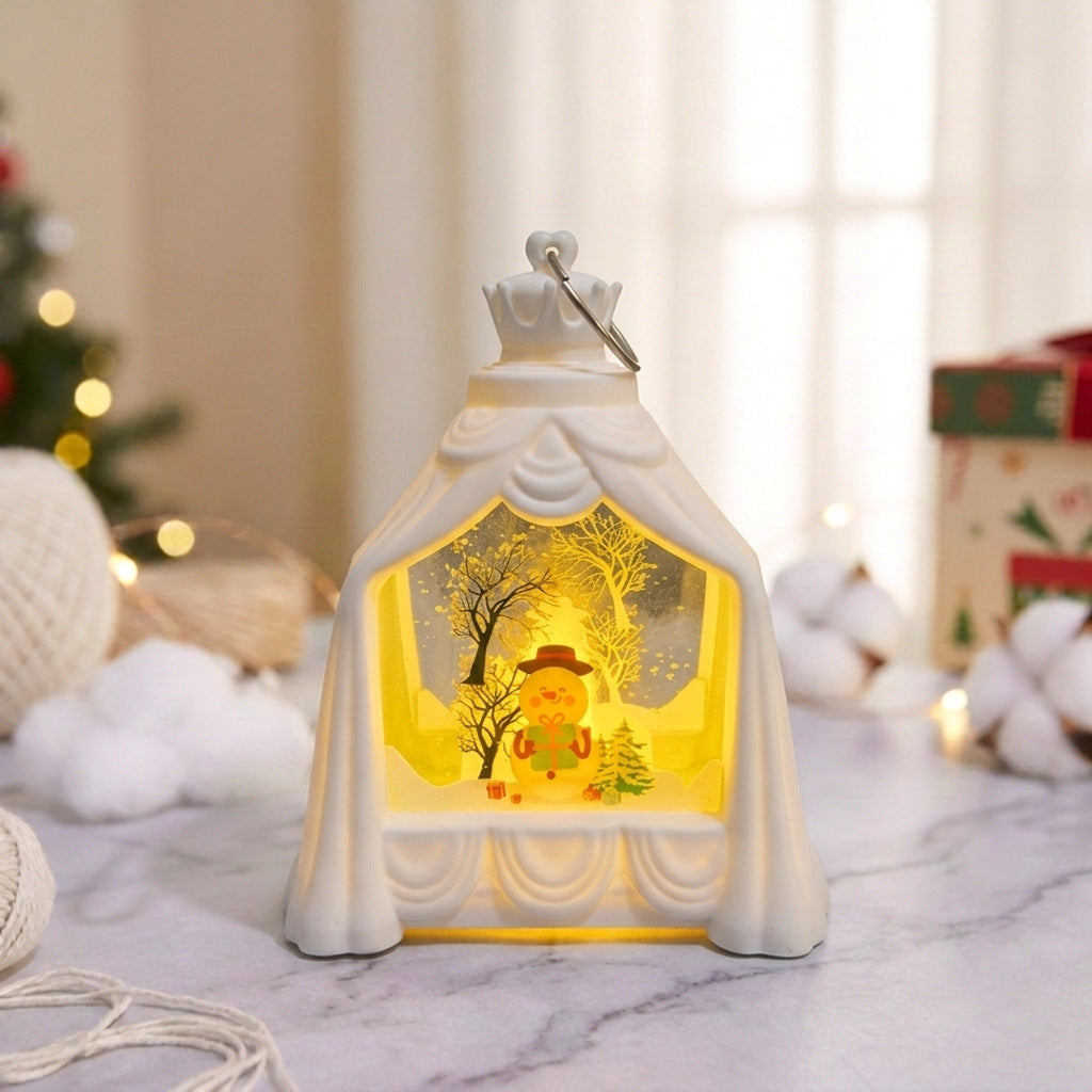Lantoria | Lanterna natalizia in plastica con scena invernale illuminata