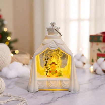 Lantoria | Lanterna natalizia in plastica con scena invernale illuminata