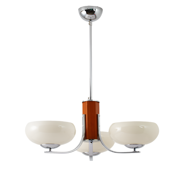 Lunaro | Lampada a sospensione Bauhaus con 3/5 paralumi in vetro opalino