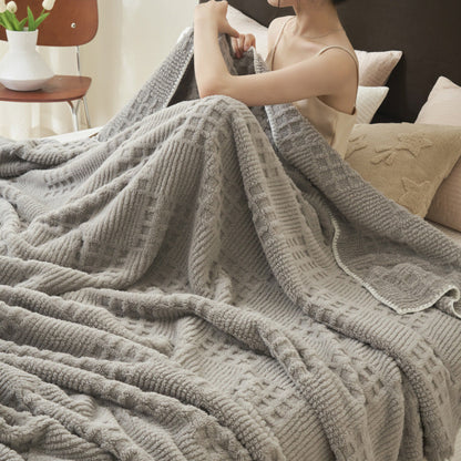 Waffira | Coperta avvolgente in peluche con motivo a nido d’ape, in 3 misure, lavabile in lavatrice