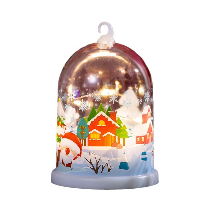 Lumivale | Farol navideño LED con paisaje invernal iluminado bajo una cúpula