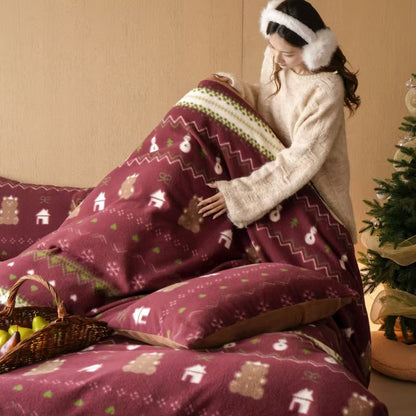 Skandira | Ropa de cama reversible de invierno con diseño escandinavo, de 4 piezas