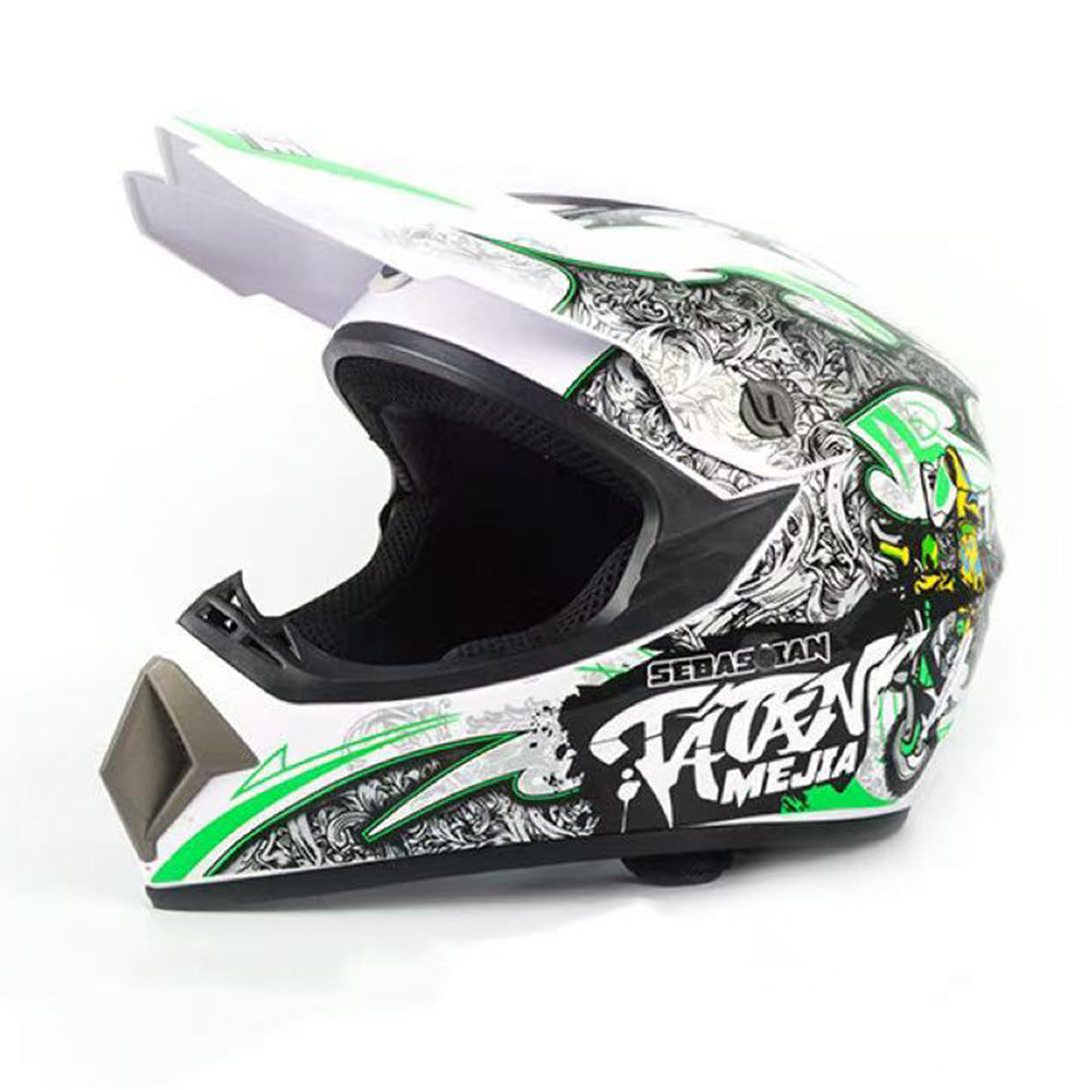 Trakvo | Full-Face Motocross Helmet with Peak and Reinforced Chin Guard