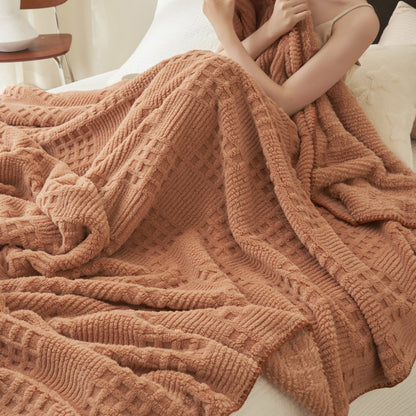 Waffira | Coperta avvolgente in peluche con motivo a nido d’ape, in 3 misure, lavabile in lavatrice