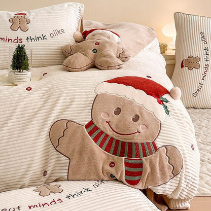 Lebrina | Weihnachtsbettwäsche mit Lebkuchenmotiv und Stickdetails aus Baumwolle