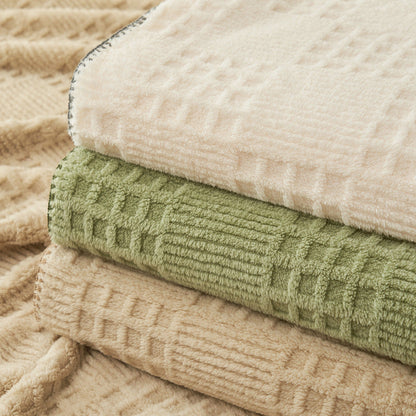 Waffira | Coperta avvolgente in peluche con motivo a nido d’ape, in 3 misure, lavabile in lavatrice