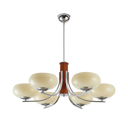 Lunaro | Lampada a sospensione Bauhaus con 3/5 paralumi in vetro opalino