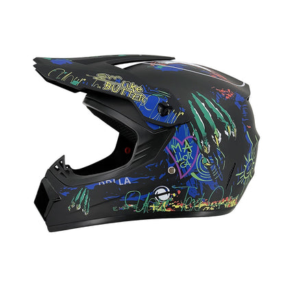 Trakvo | Full-Face Motocross Helmet with Peak and Reinforced Chin Guard