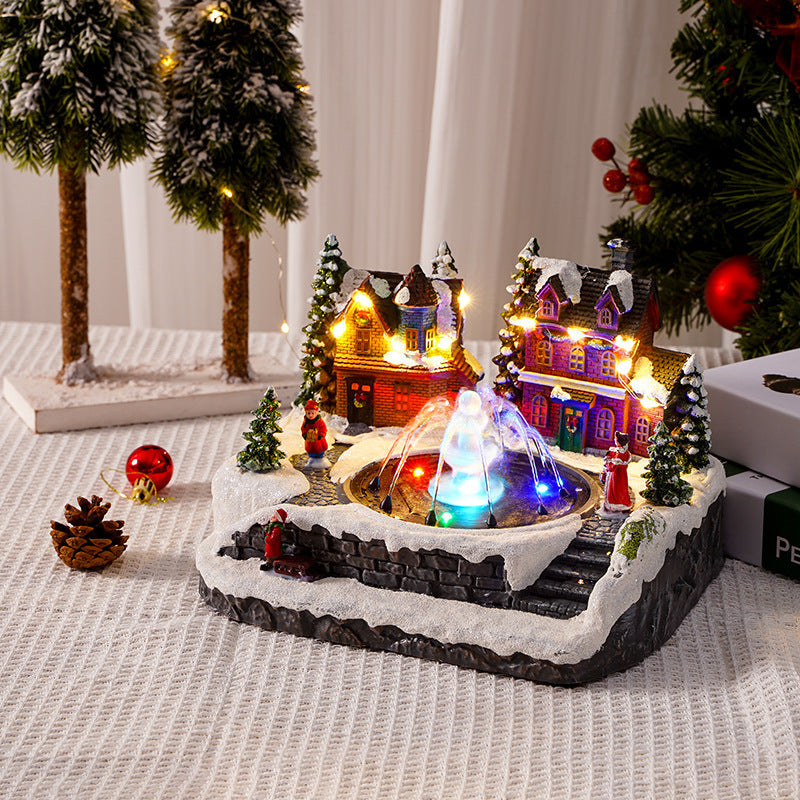 Dorvella | Illuminated Christmas village made of resin with LED winter scene