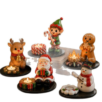 Klausino | Figura de Papá Noel decorativa y portavelas para la repisa de la chimenea