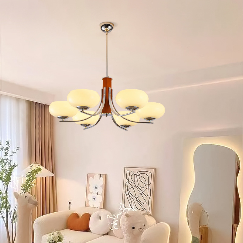 Lunaro | Lampada a sospensione Bauhaus con 3/5 paralumi in vetro opalino