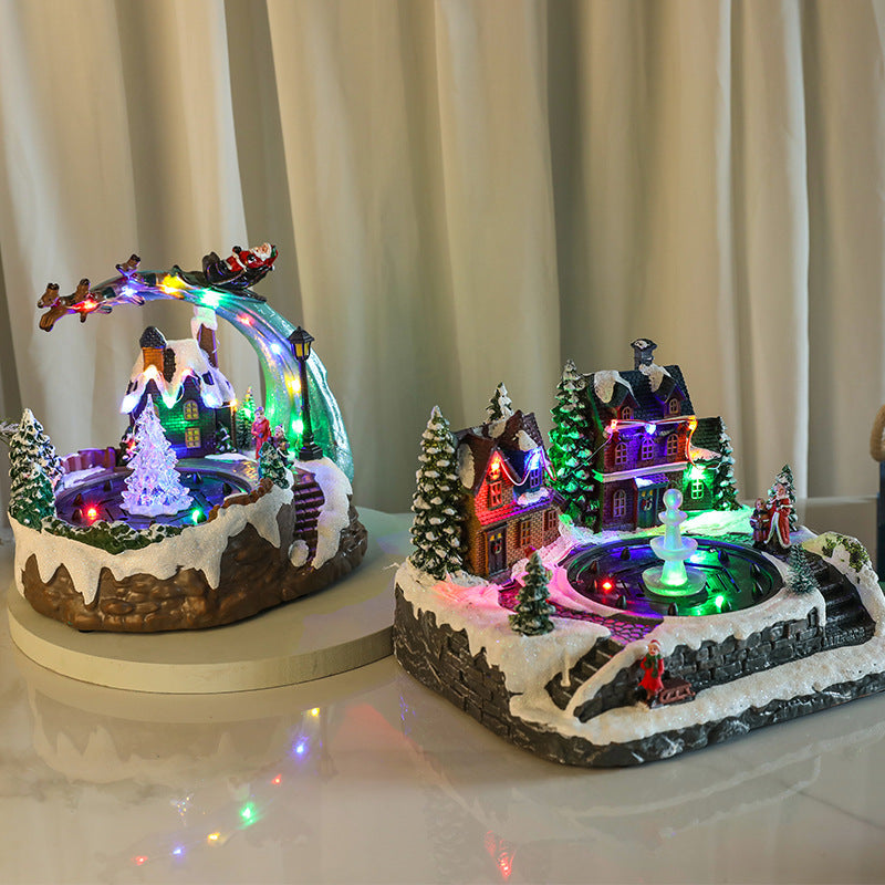 Dorvella | Illuminated Christmas village made of resin with LED winter scene