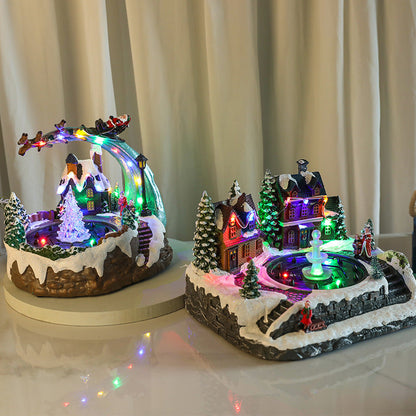 Dorvella | Illuminated Christmas village made of resin with LED winter scene